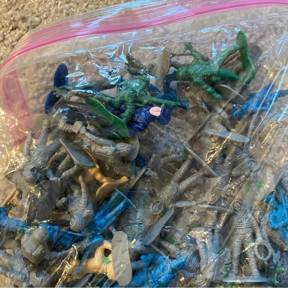 Army Men Action Figure Lot Bundle Vintage Tan Blue Green